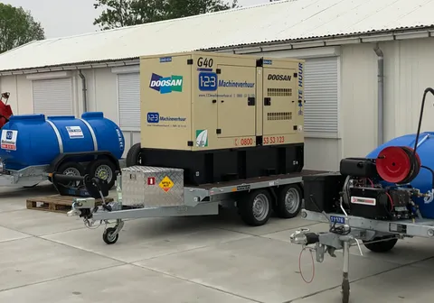 Generator 40 kva op aanhangwagen
